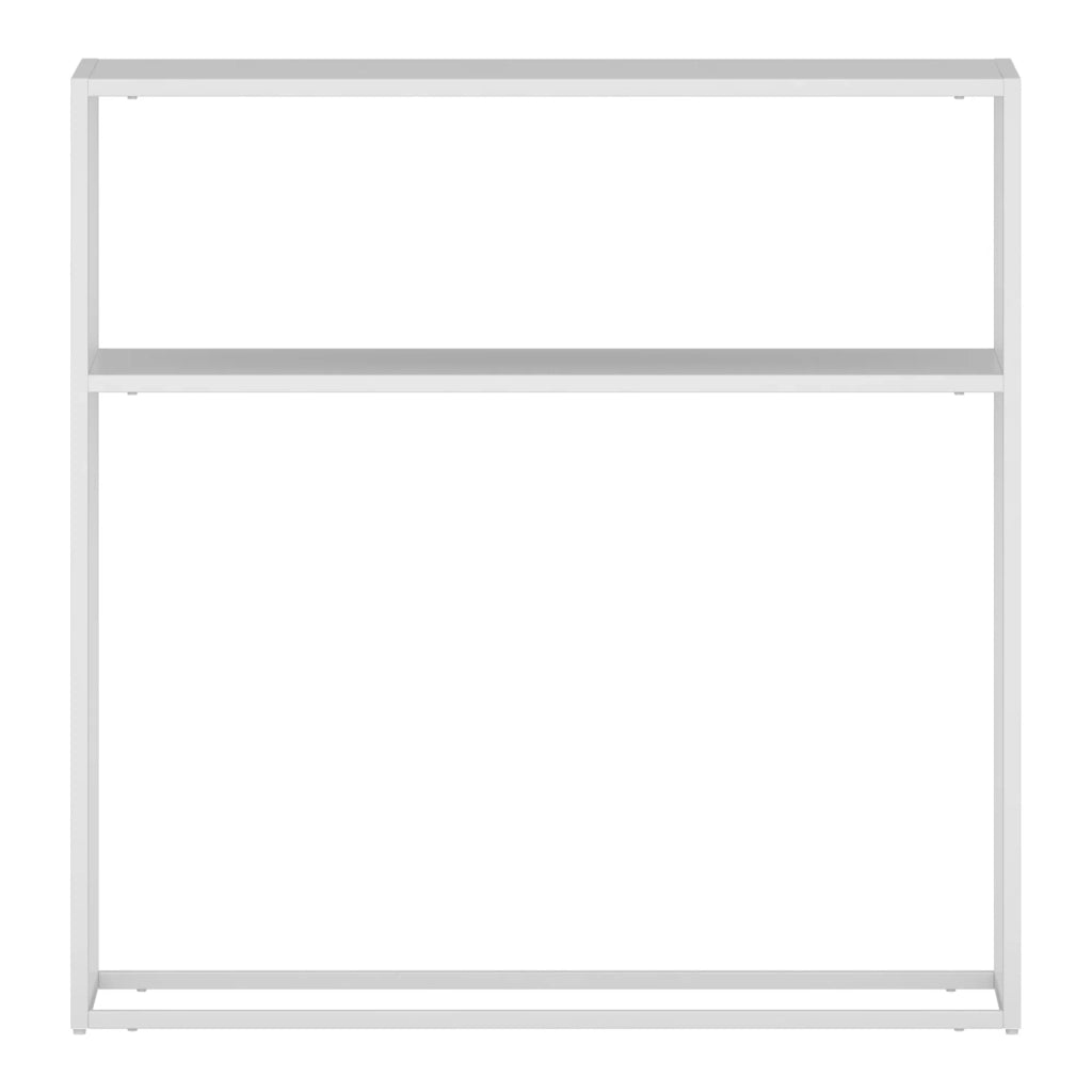 Tavolo consolle in metallo 80 x 80 x 30 cm per ingresso soggiorno sala da pranzo bianco 03_0010878