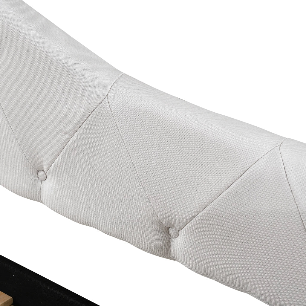 LETTO estraibile 90x200 cm beige in lino e MDF