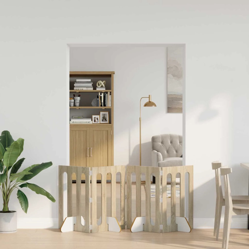 Recinto pieghevole per animali 4 pcs Rovere Sonoma