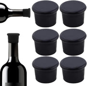 Cappucci di silicone per bottiglie 6 pezzi - Reutilizzabili - Imprigionanti di vino - Sicuri per alimenti - Per vino/birra/champagne - Conservazione ermetica - Stopper per bottiglie di vino