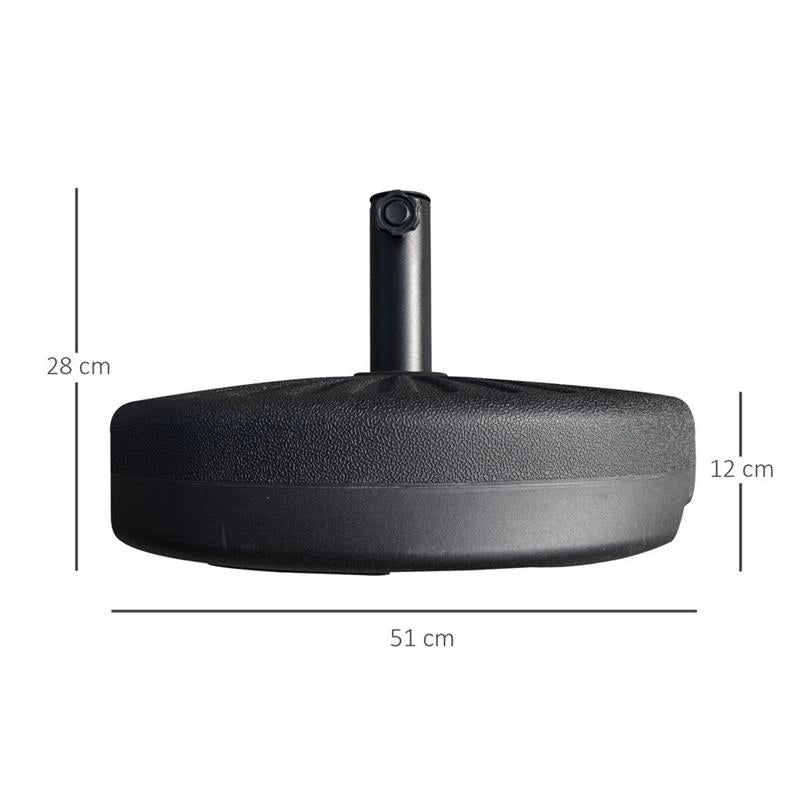 BASE PER OMBRELLONE DA GIARDINO CON PALO CENTRALE 38 E 48 MM IN COLORE NERO