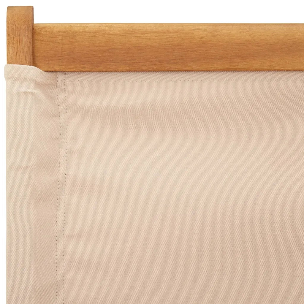 Sedie da Giardino Pieghevoli 8pz Beige Tessuto e Legno Massello 3214648