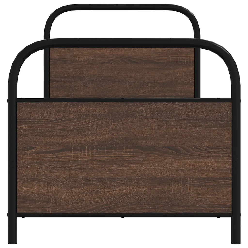 Letto singolo | Letto per adulti | Giroletto senza Materasso Rovere Marrone 75x190cm in Truciolato