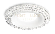 GFA210-  FARETTO DA INCASSO CON 3 STRISCE STRASS D.9,7CM BIANCO 1 LUCE ATTACCO GU10