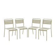 set 4 sedie da giardino bistrot in acciaio, beige