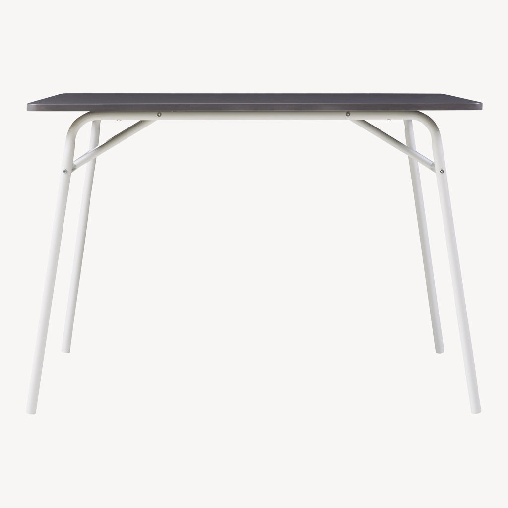 Set da Pranzo Omso Tavolo 110x70 cm e 4 Sedie Imbottite Rivestite in Similpelle - Grigio / Bianco [en.casa]