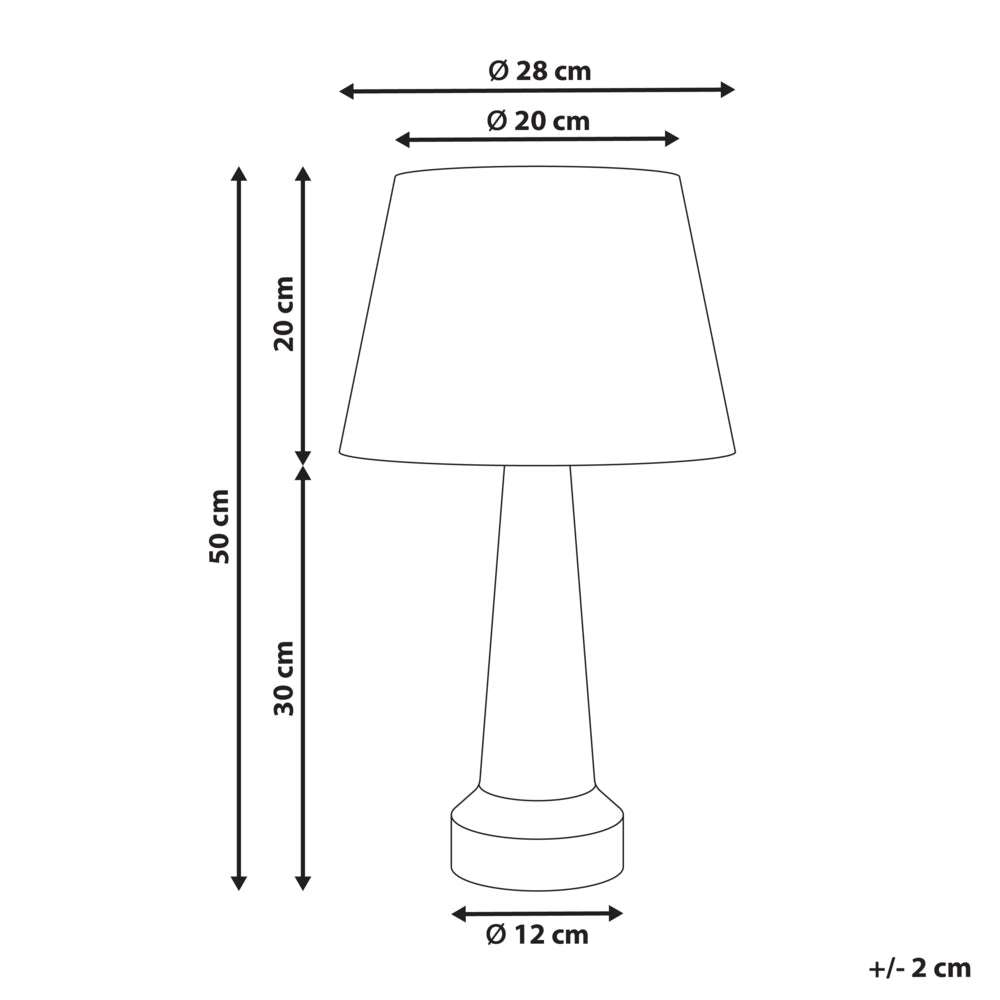 Lampada da tavolo Base in ceramica beige chiaro Paralume in lino Macchie blu Stile moderno Soggiorno Camera da letto