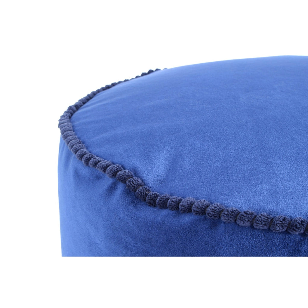 Pouf Rotondo Taj Mahal in Velluto Blu