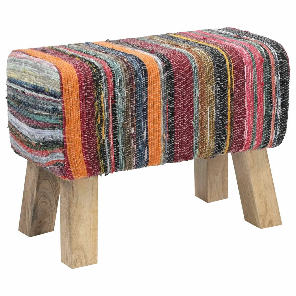 panca 60 x 30 x 45 cm Pelle Vera Multicolore 42042110