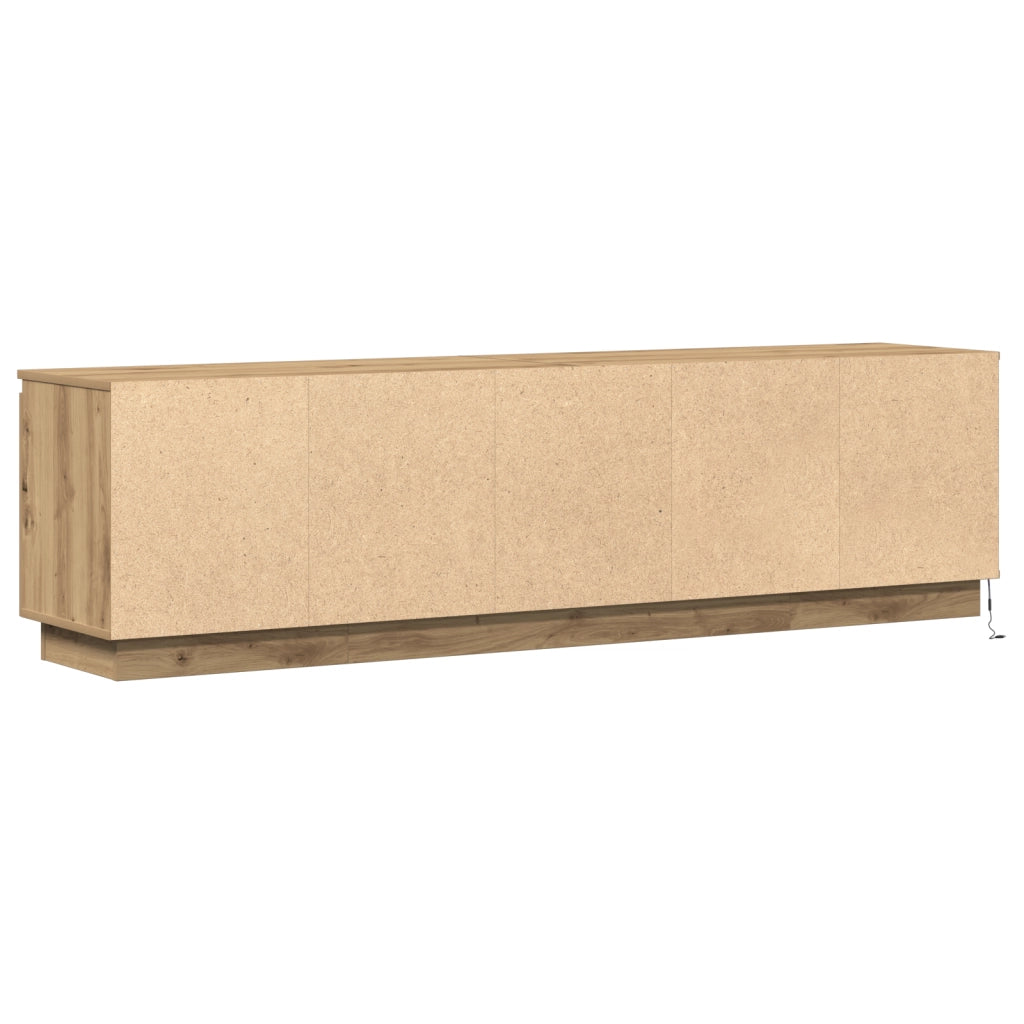 Mobile TV con LED Rovere Artigianale 180x38x49 cm Legno ingegnerizzato