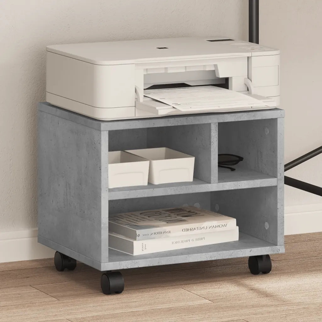 Supporto per Stampante con Ruote Grigio Cemento 41x32x34,5 cm CFW3814198