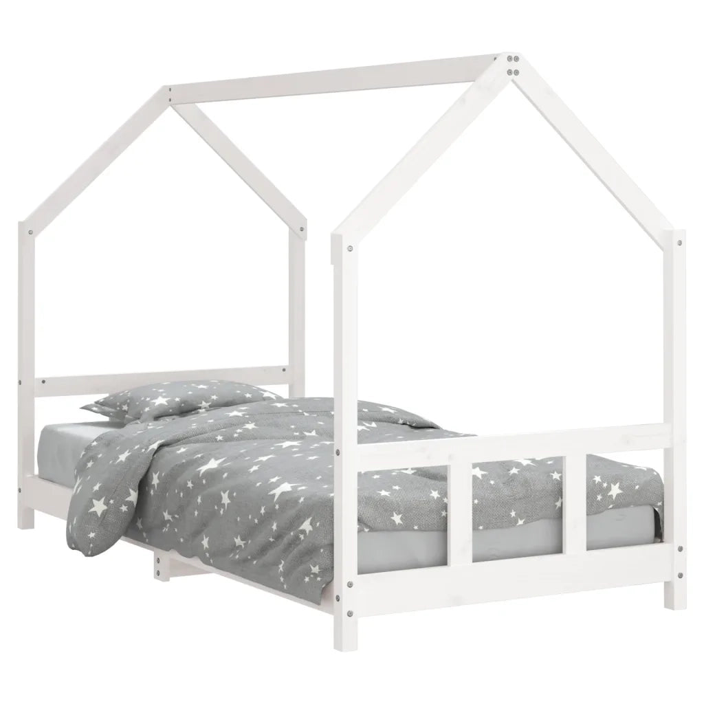 Giroletto per Bambini | Letto Infantile | Lettino Bianco 90x190cm in Legno Massello di Pino
