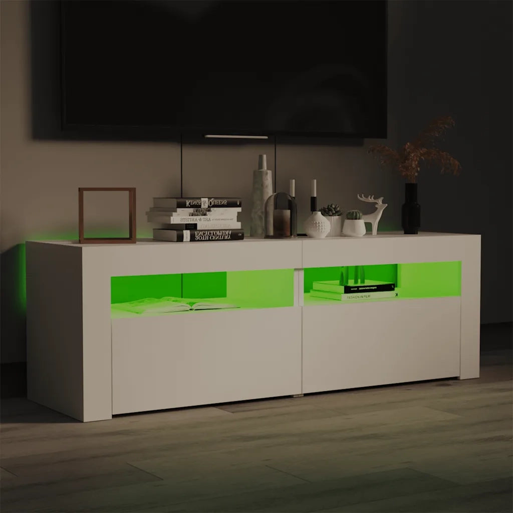 Mobile Porta TV con Luci LED Bianco 120x35x40 cm 804355