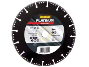 DISCHI DIAMANTATI UNIV. PLATINUM MULTICUT MATER. COSTR. Ø MM.230  ø mm.230x3,1 foro 22,23 corona a settori    GRINDING