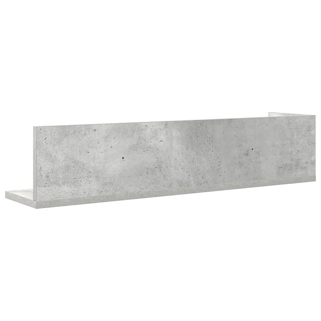 2 pz Mensole a Muro | Scaffale Parete | Ripiano a parete Grigio Cemento 75x16,5x16,5 cm in Truciolato