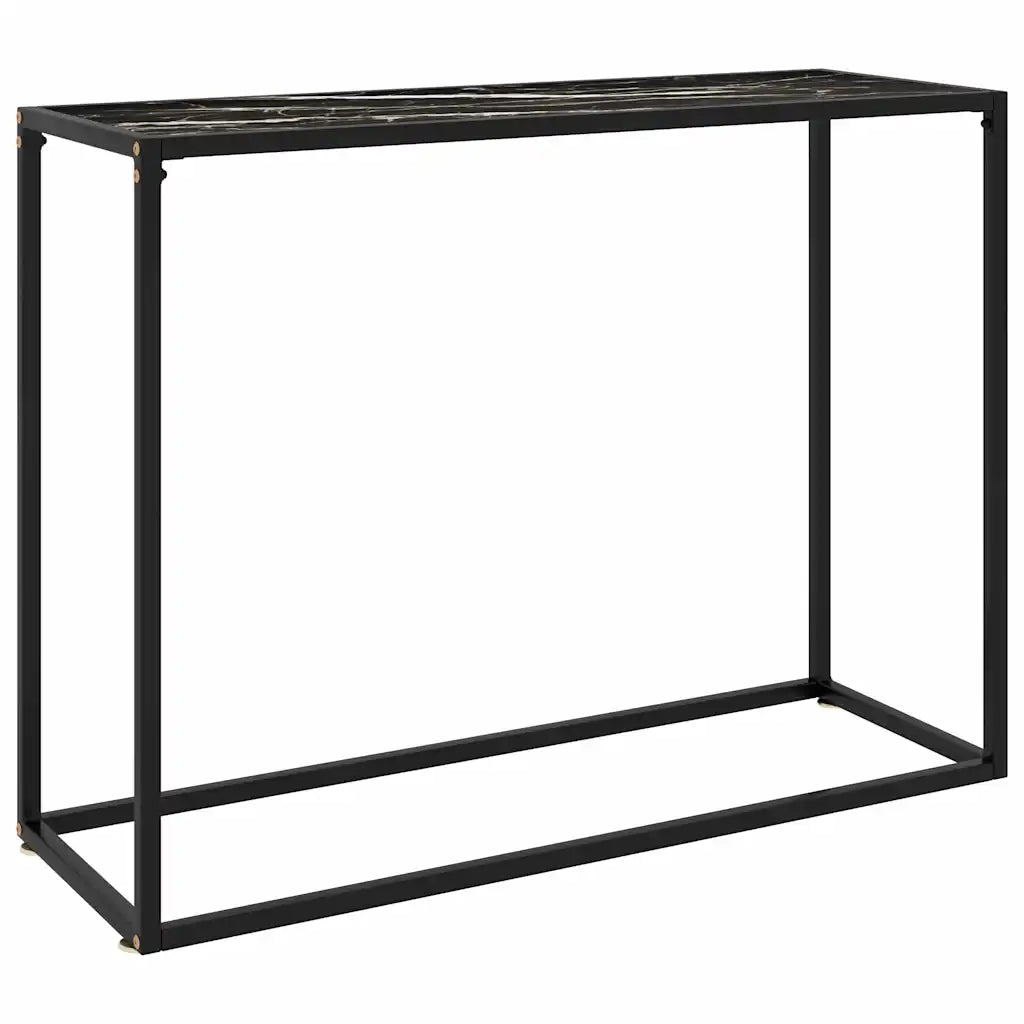 Tavolo Consolle Nero 100x35x75 cm in Vetro Temperato 322814