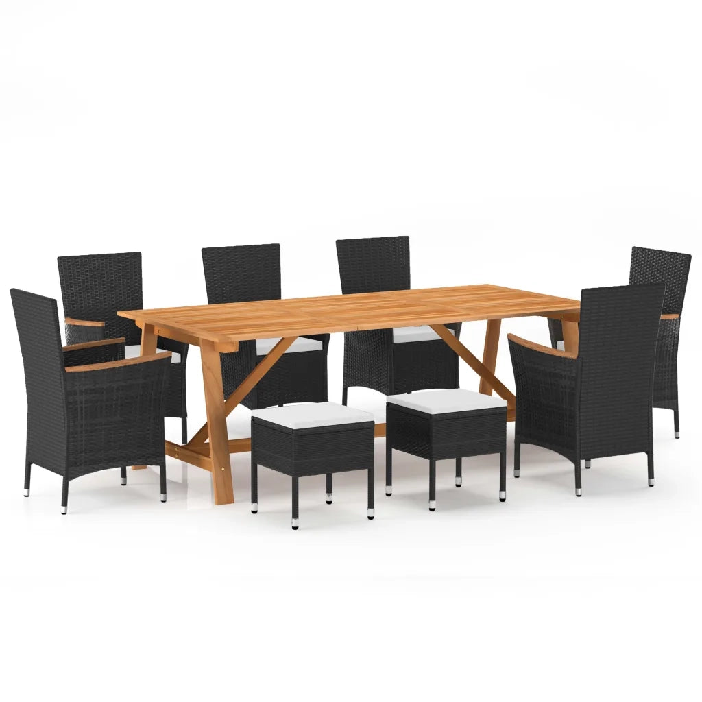 Set Mobili da Pranzo per Giardino 9 pz Nerocod mxl 93435