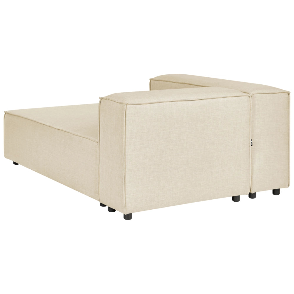 Divano modulare a destra Divano angolare componibile a 3 posti in lino beige con gambe nere Soggiorno moderno