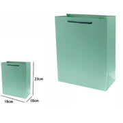Trade Shop - Set 3 Pz Buste Borsa Regalo Sacchetti 23x18x10 Cm 69907 Verde Con Manico Cordino -