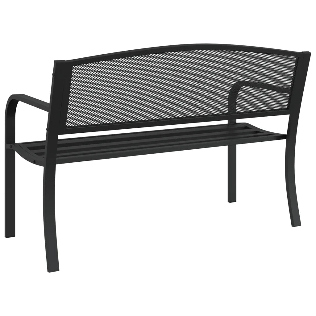Panchina da Giardino | Panca da Giardino 119 cm Nera in Acciaio