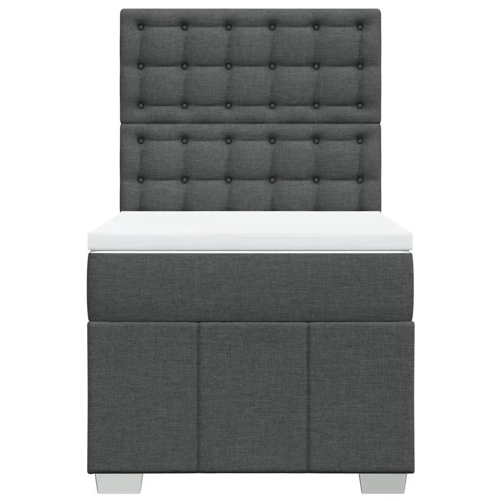 Giroletto a Molle con Materasso Grigio Scuro 80x200 cm Tessuto