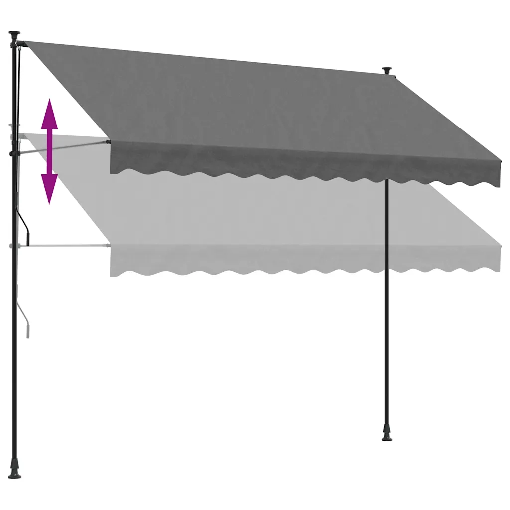 Tenda da Sole | Tenda parasole Retrattile Antracite 300x150 cm Tessuto e Acciaio