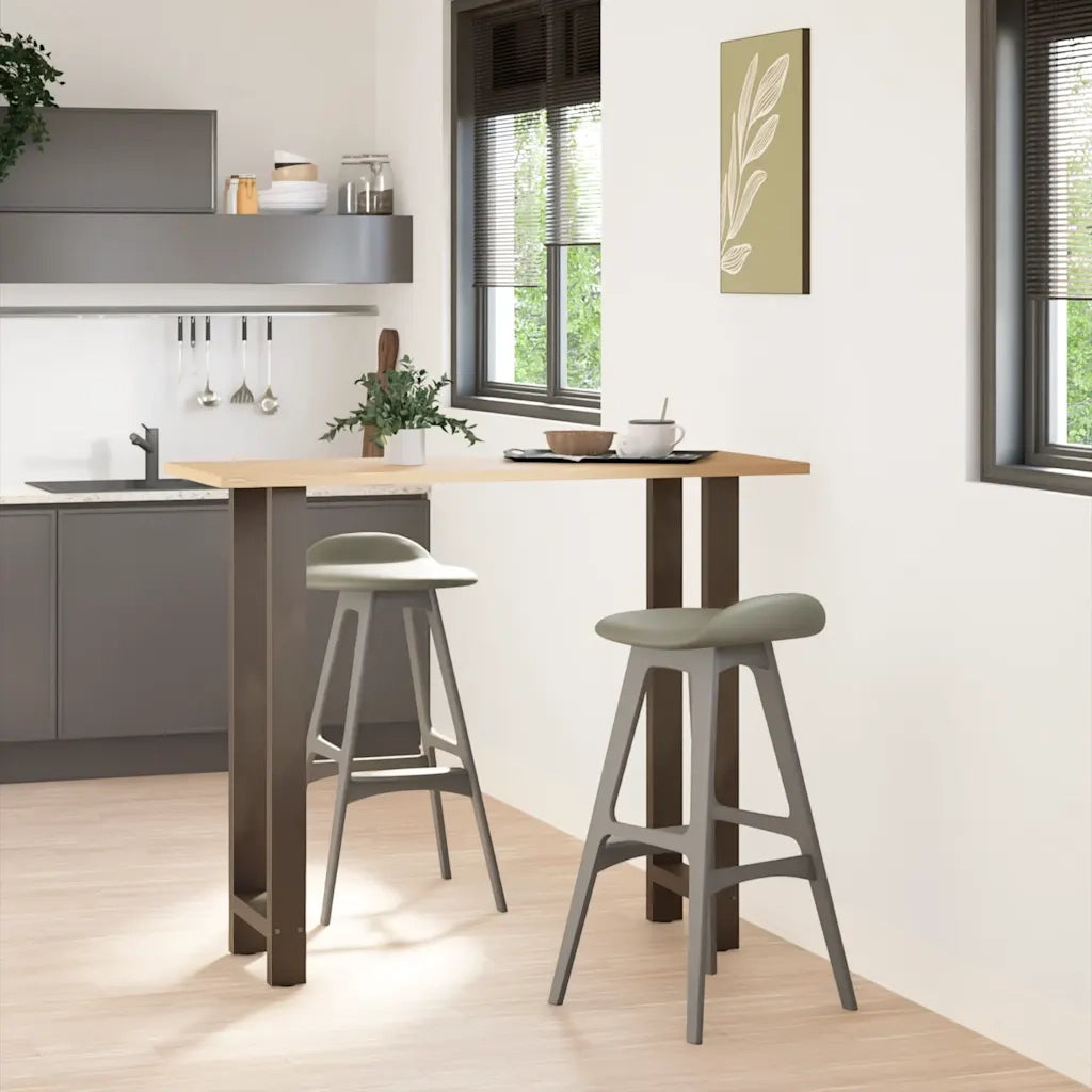 Gambe per tavolo da bar in acciaio naturale 2 pz 40x(110-111) cm in acciaio 4013351