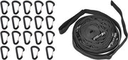 Striscia di Corda Portatile Opknoping con 19 Ganci di Carabiner Organizzatore per Campeggio Escursionismo 4.3M
