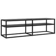 Mobile TV multimediale mensola TV credenza mobile TV sala da pranzo soggiorno camera da letto 140 x 40 x 40,5 cm vetro temperato nero 02_0025937