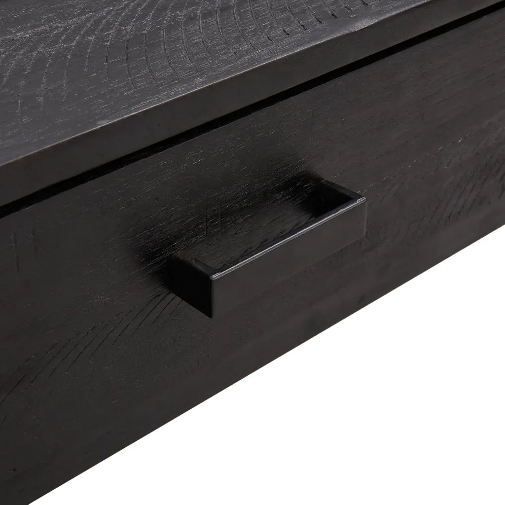 Tavolino da salotto | Tavolino da caff¨¨ | Tavolino da Soggiorno Nero 90x50x35 cm in Legno Massello di Pino