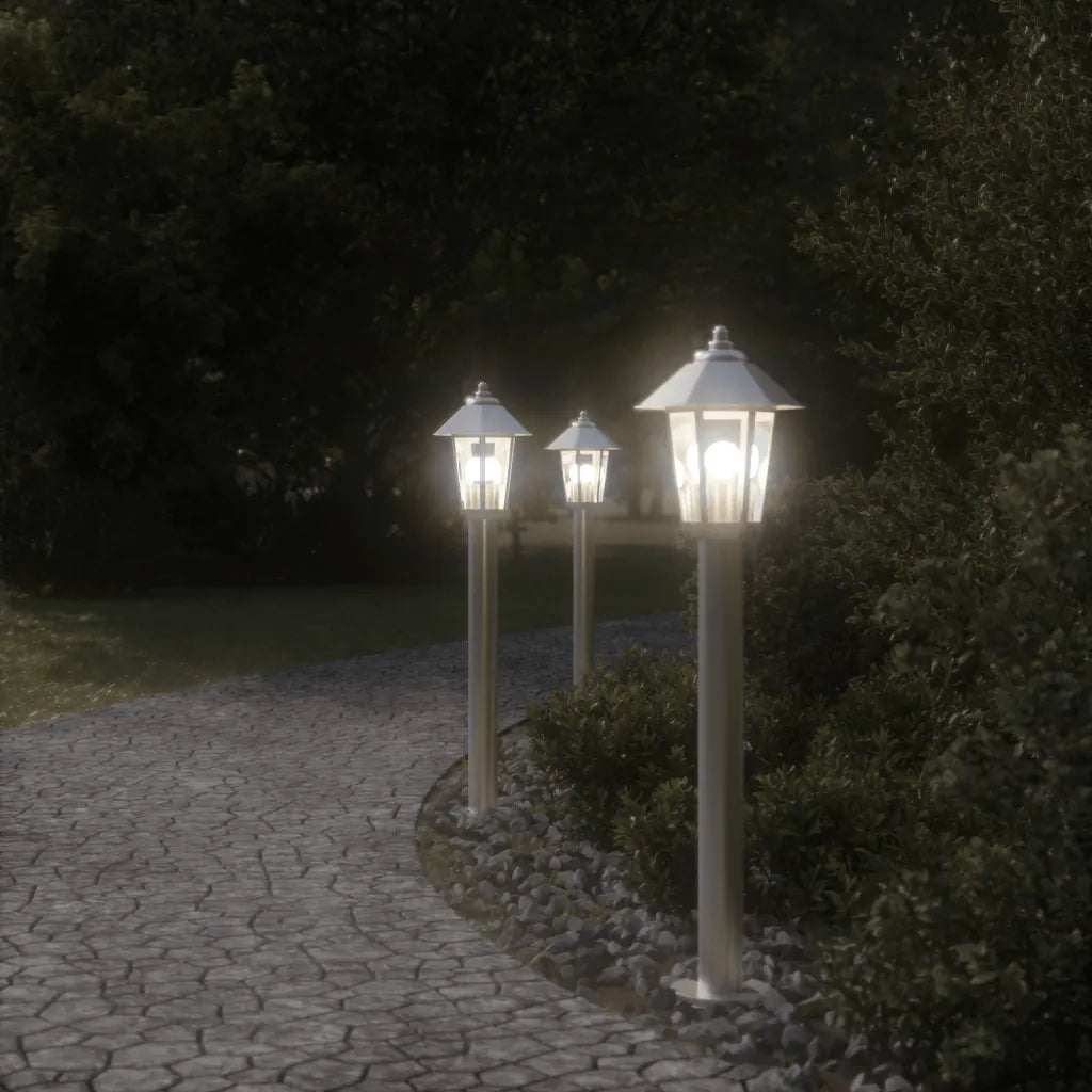 Lampada da Terra per Esterni Argento 80 cm in Acciaio Inox CFW4818570