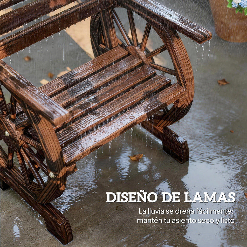 Sedia da giardino in legno con braccioli e schienale reclinabile ¨C zephmum ¨C marrone scuro
