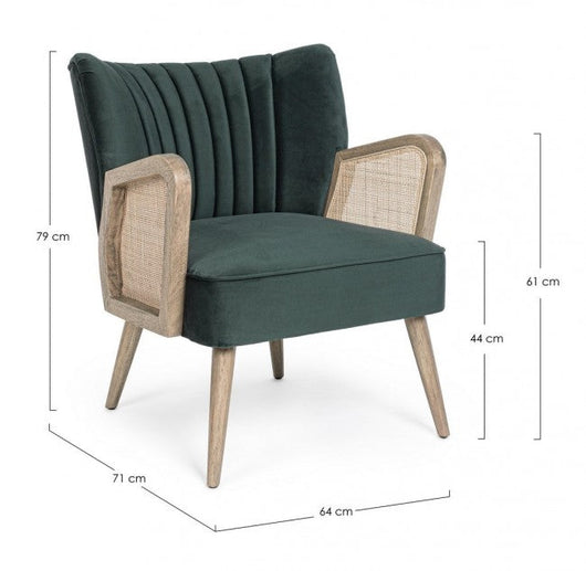 Poltrona Virna Verde in Legno