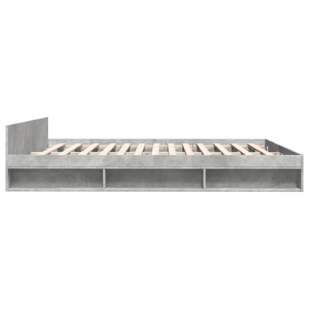 Letto matrimoniale | Letto per adulti | Giroletto Cassetti Grigio Cemento 180x200 cm Legno Multistrato