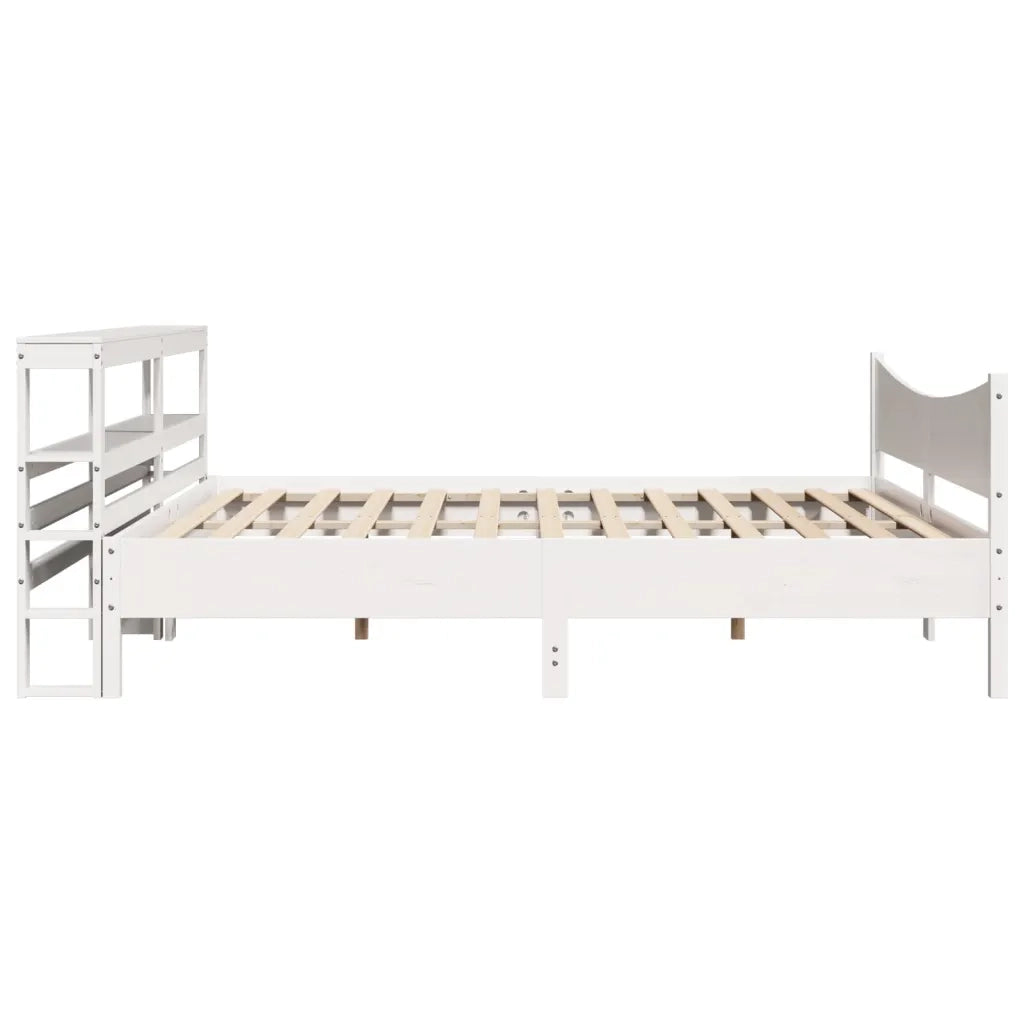 vidaXL Giroletto con Testiera Bianco 200x200 cm Legno Massello di Pino