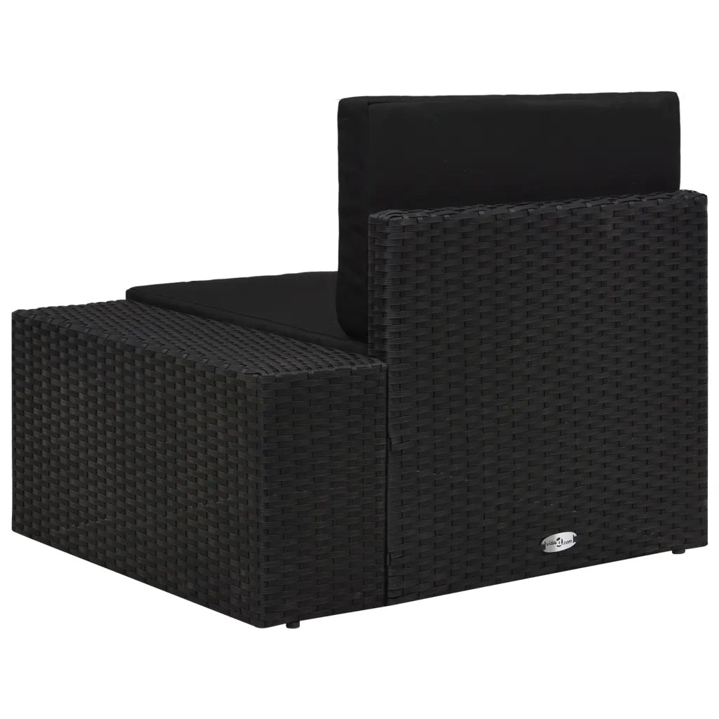 Divano ad Angolo Modulare Bracciolo Sinistro in Polyrattan Nero 49499