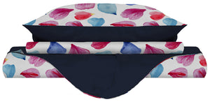 Copripiumino 1 Piazza e Mezzo con Stampa sul Sacco e Federe Doubleface Petali