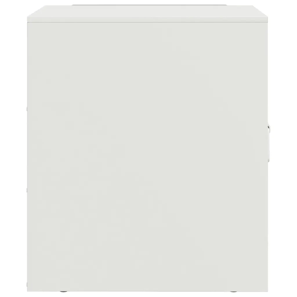 Comodini 2 pz-Set di 2 Tavolino da notte Bianchi 34,5x39x44 cm in Acciaio 503940