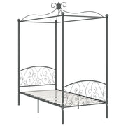 Letto a Baldacchino Grigio in Metallo 90x200 cm 284480