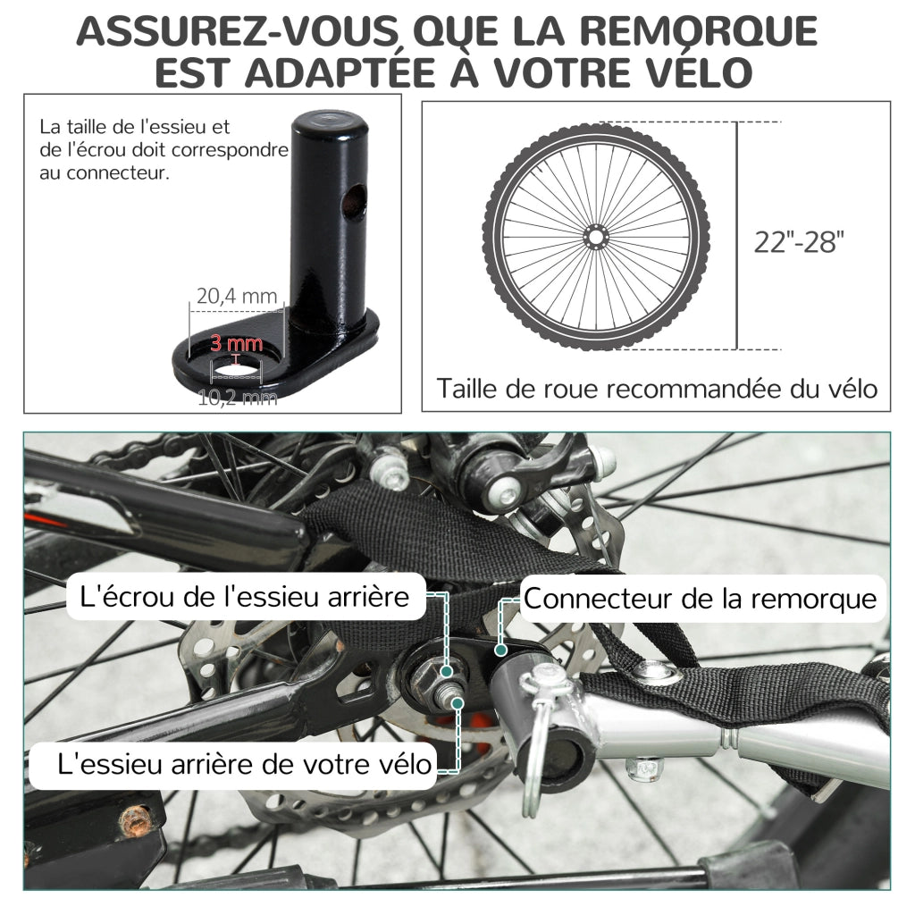 Rimorchio per Cani da Bicicletta ¨C Xylo ¨C Impermeabile con Bandiera e 8 Riflettori, 130x73x90 cm, Blu