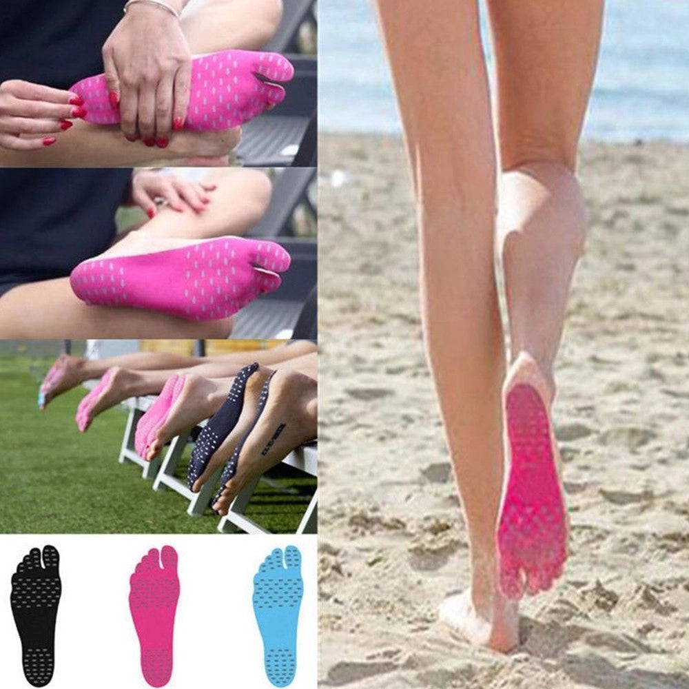 Trade Shop - Solette Nake Fit Estate Mare Sabbia Scogli Suolette Adesivo Protezione Piedi - Rosa   S (32-35)