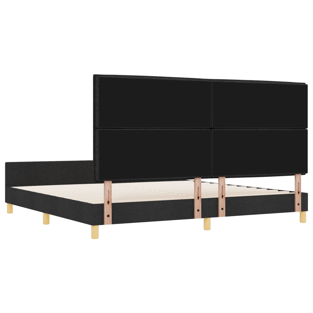 Struttura Letto in Tessuto Nera  200x200 cm