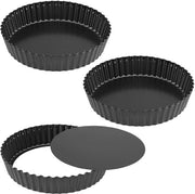 Quichepan 22 cm con fondo rimovibile - Cucina in acciaio inossidabile - Ideale per torte e quiches - Forma per torta