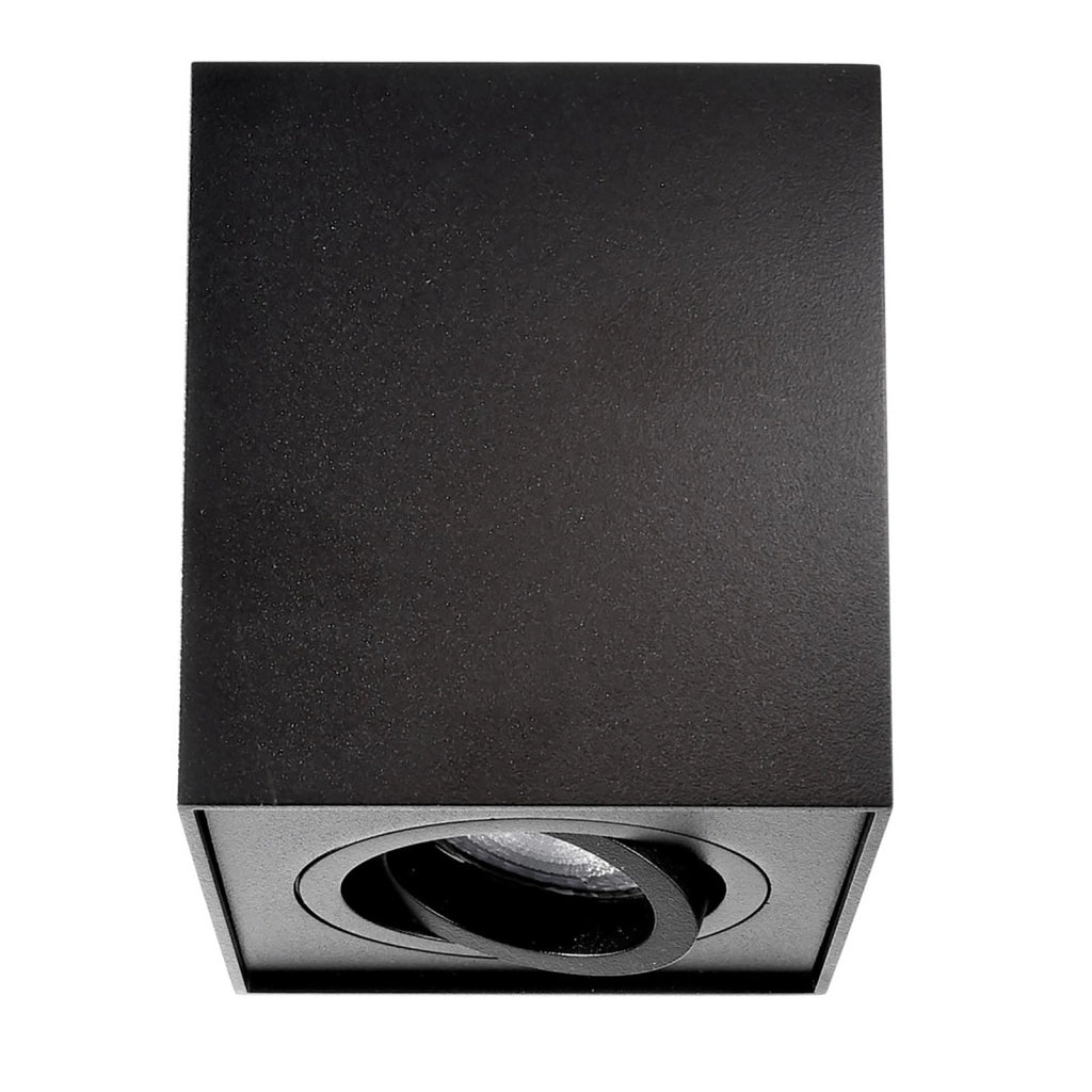 DATO Faretto soffitto plafoniera quadrata LED GU10 diffusore orientabile luce ingresso corridoio cucina bagno negozio 230V NERO