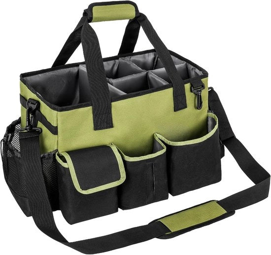Organizzatore di Pulizia, Borsa di Pulizia con Maniglione, Borsa di Pulizia con Altezza Regolabile e Cinturino con Spalline, Grande Borsa per Pulizia per Casa, Auto e Bagno, Verde (Solo Borsa)