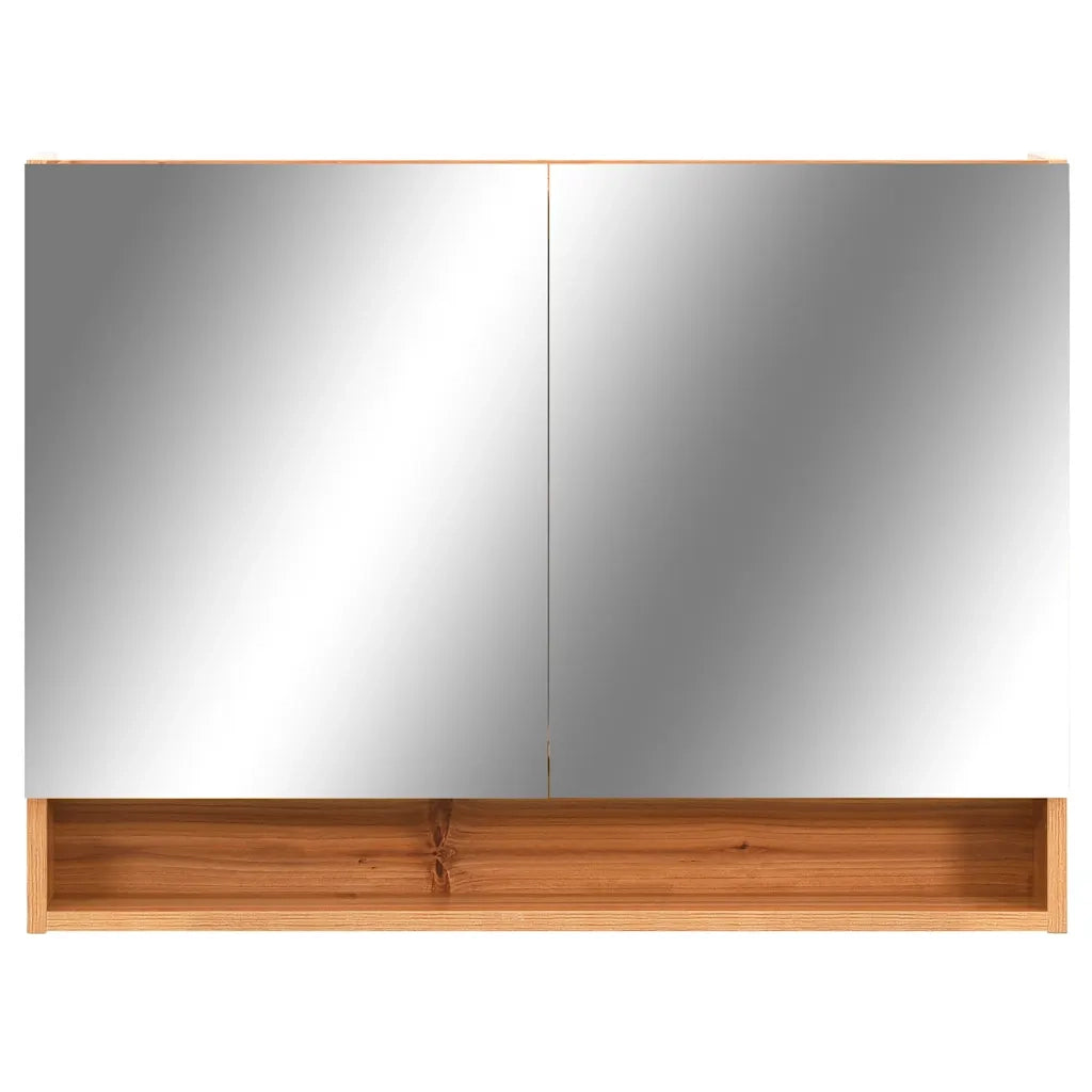 Armadietto a Specchio con LED Rovere 80x15x60 cm in MDF cod mxl 75497