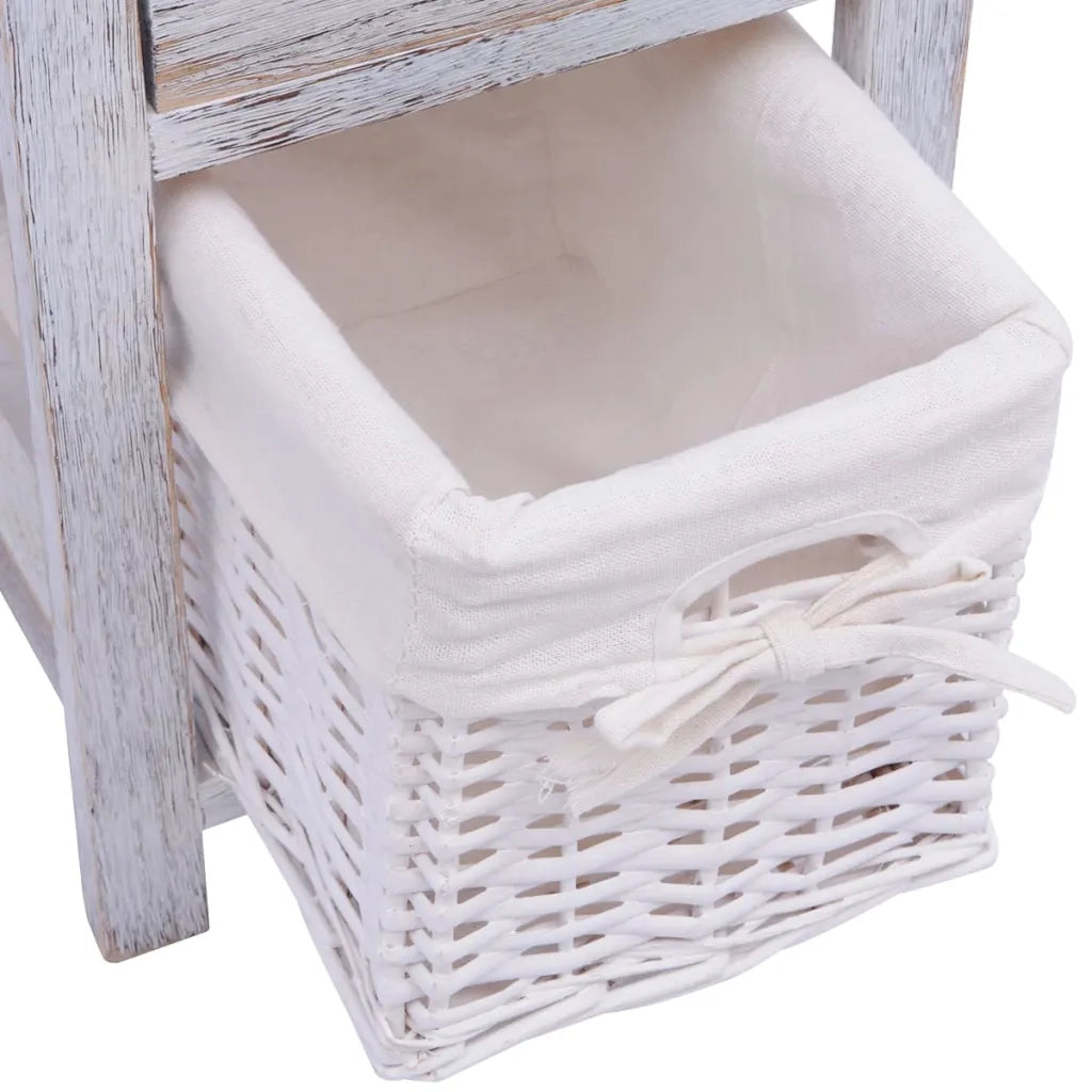 Comodino | Armadio da Notte | Mobiletto da notte in Legno Bianco