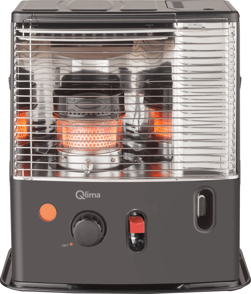 Stufa a Combustibile Liquido 2,4 kW con Accensione Spark Nero Qlima R4224STC-2