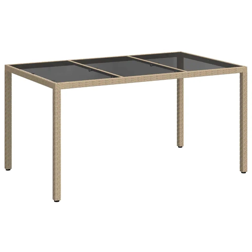 Tavolo da Giardino Beige 150 x 90 x 75 cm polyrattan 362543