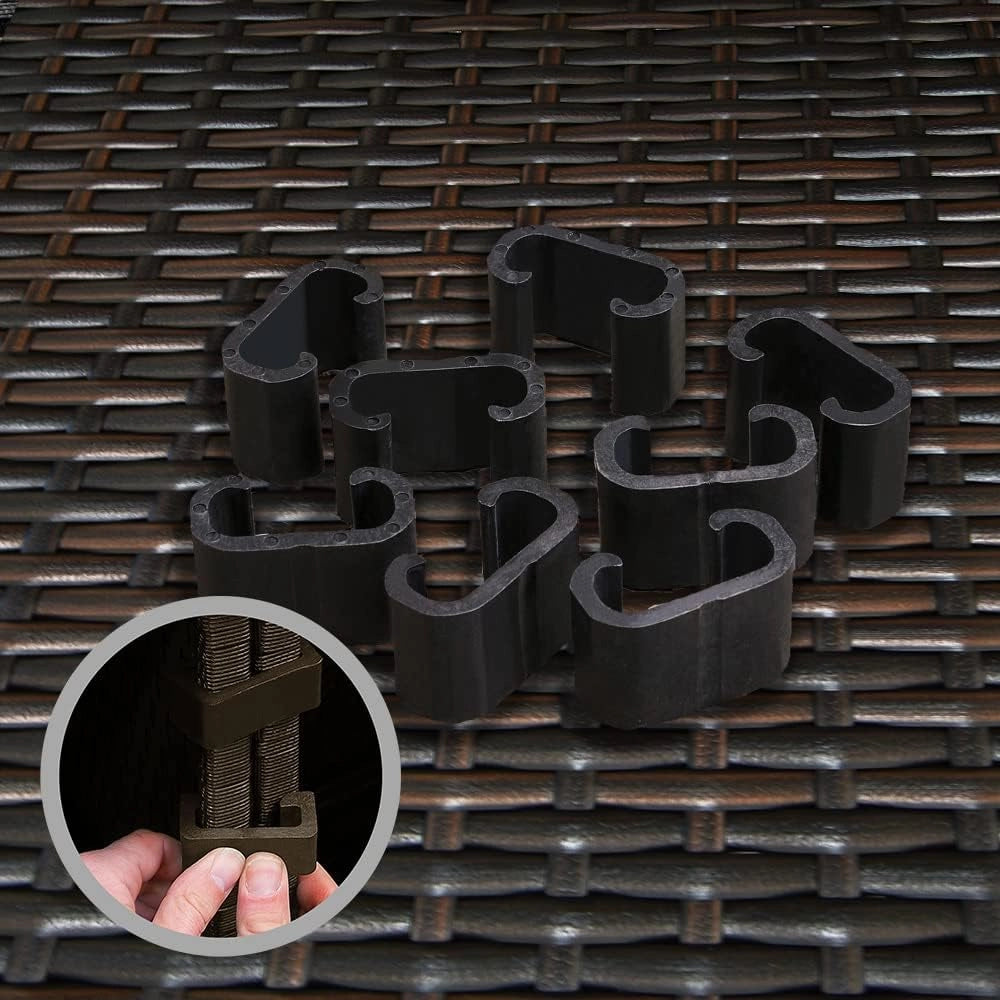 Set Salotto in Polyrattan XL Cuscini Imbottiti Tavolo in Vetro Resistente Mobili Giardino Salottino Angolo Ripiano Extra